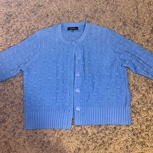 Jones Wear Blue Sweater with Large Buttons